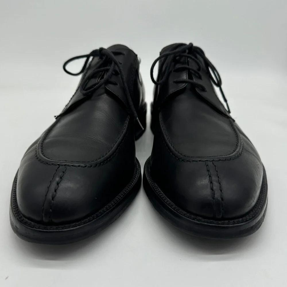 Faconnable Alan Men Oxford Dress Shoes 13M Black Leather Split Toe Made In Italy